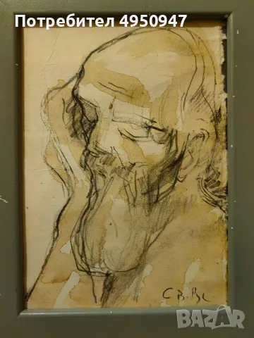Седем стари рисунки, подписани Св.Р, рамкирани, снимка 2 - Антикварни и старинни предмети - 56172424