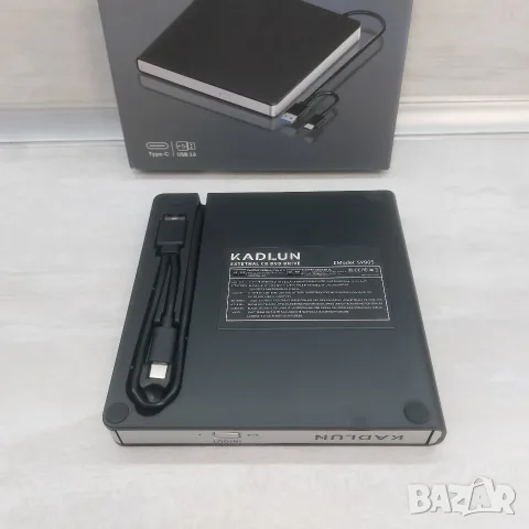 Мултифункционално Външно CD/DVD Устройство Kadlun SY-905 | Двоен кабел USB 3.0 & Type-C | Записвачка, снимка 5 - Кабели и адаптери - 56255631