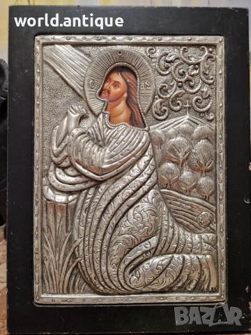 Страхотна антикварна сребърна икона със сертификат , снимка 3 - Антикварни и старинни предмети - 53913695