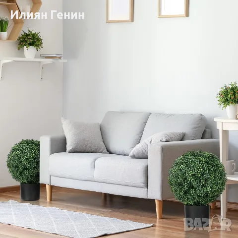 HOMCOM Изкуствено растение чемшир, снимка 7 - Изкуствени цветя - 56157604