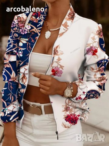 Дамско преходно яке с дълъг ръкав с цип, малко яке, 5цвята , снимка 7 - Якета - 39989410