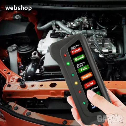 Тестер за изправност на автомобилен акумулатор, 12V, снимка 1