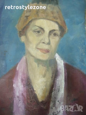 № 4558 стара картина   - масло / платно  - размер 55 / 45 см , снимка 3 - Други ценни предмети - 30158962