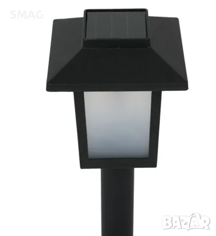 LED слънчев фенер соларна лампа с пламък ефект пластмаса квадрат черен 25 см S_1190492, снимка 4 - Соларни лампи - 49905063