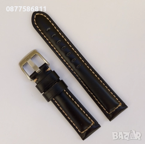 НОВА КОЖЕНА КАИШКА ОБШИТА С БЯЛ ШЕВ/КОНЕЦ.ЛУКСОЗНИ КОЖЕНИ КАИШКИ ЗА ЧАСОВНИЦИ С БЯЛ ТИГЕЛ. KAISHKA, снимка 15 - Каишки за часовници - 51612177