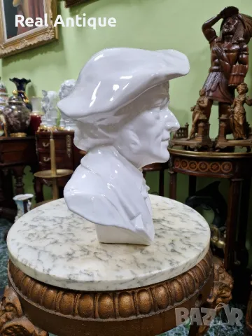 Голям антикварен колекционерски порцеланов бюст фигура статуетка , снимка 4 - Статуетки - 50153925