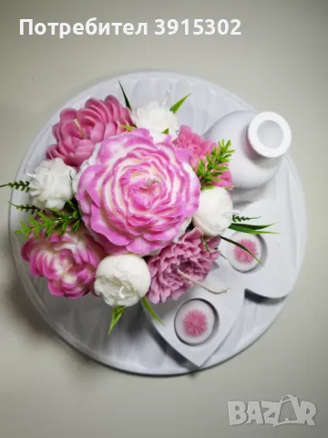 Ръчно изработени подаръчни комплекти от гипсокерамика със свещи от 100% соев восък