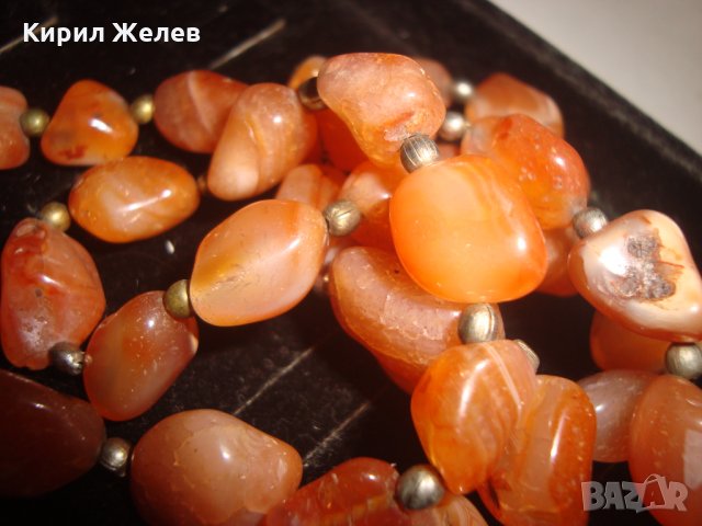 РЕТРО КОЛИЕ от НАТУРАЛЕН ХАЛЦЕДОН РЪЧНА ИЗРАБОТКА РАЗКОШНО 12725, снимка 6 - Колиета, медальони, синджири - 30625204