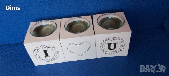 Свещник за 3 свещи, снимка 2 - Декорация за дома - 38486662