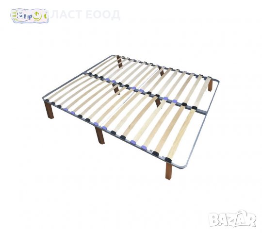 Легло ЕВРО КОМФОРТ  с дървени крака, снимка 1 - Спални и легла - 15814086