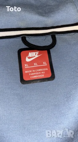 Оригинално горнище Nike Tech Fleece, размер ХL (Светлосин), снимка 3 - Спортни дрехи, екипи - 56208620