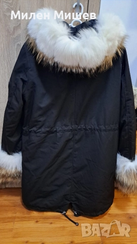 Палто с естествен пух, снимка 4 - Палта, манта - 52584110