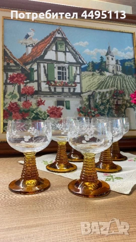 Лот чаши цветен кристал , снимка 6 - Сервизи - 50603441