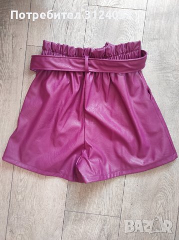 Продавам кожени панталонки в лилаво, снимка 2 - Къси панталони и бермуди - 39819734