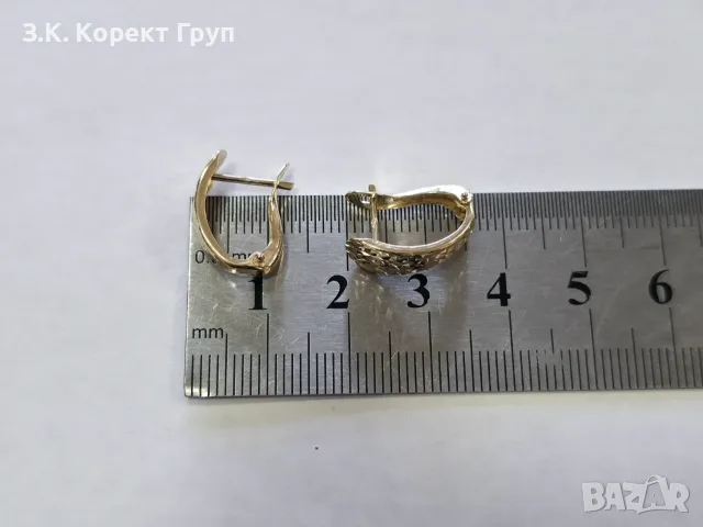 Дамски златни обеци 14К 585 / 1.39 гр., снимка 7 - Обеци - 56241913