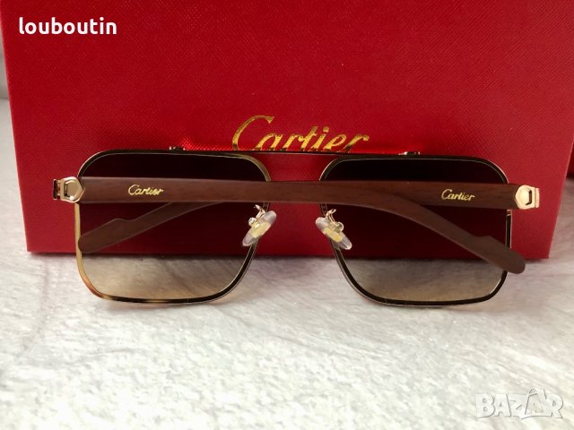 Cartier висок клас мъжки слънчеви очила с дървени дръжки, снимка 10 - Слънчеви и диоптрични очила - 42814317