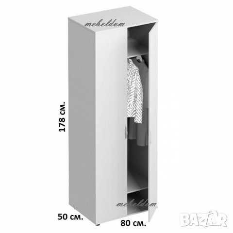 Гардероб двукрилен за дом или офис(код-7525), снимка 4 - Гардероби - 28421931