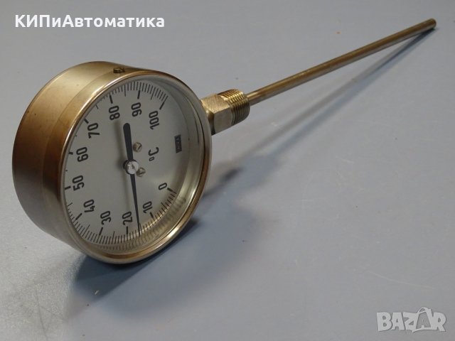 биметален термометър Wika thermometer ф100mm, 0/+100°C, L-230mm, снимка 7 - Резервни части за машини - 35228907