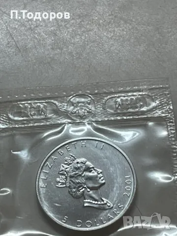 1 oz Сребро Кленов лист - 2001, снимка 4 - Нумизматика и бонистика - 48798671