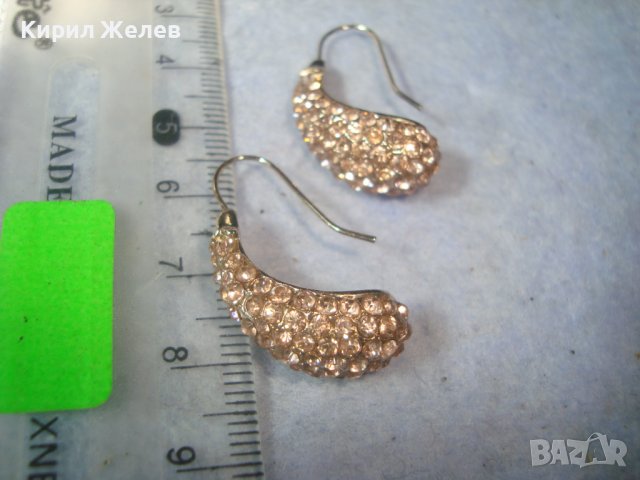 МНОГО КРАСИВИ ПОЗЛАТЕНИ ОБЕЦИ с ФАСЕТИРАНИ БЛЕСТЯЩИ КРИСТАЛЧЕТА 31373, снимка 3 - Обеци - 38066994