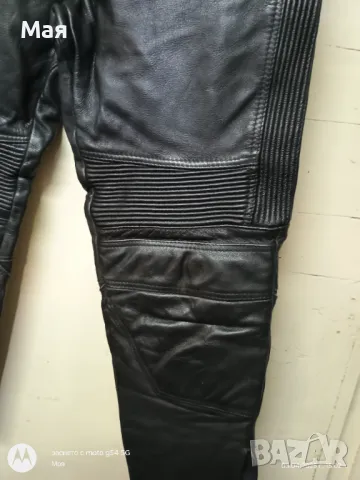 Мъжки мото панталон кожа  Срязани са крачолите за ботуши, снимка 3 - Аксесоари и консумативи - 50056867