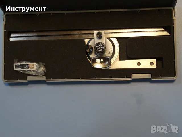 Машинен оптичен ъгломер Mitutoyo 187-908 bevel protractor set, снимка 2 - Други инструменти - 55748143