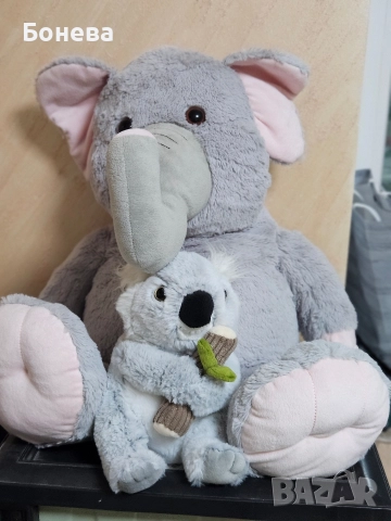 Голям плюшен слон 55см(без краката), снимка 3 - Плюшени играчки - 52881080