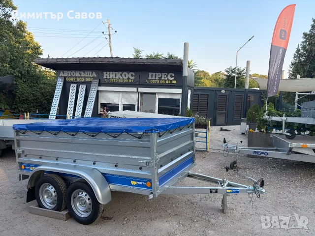 Туристическо ремарке VESTA LIGHT 25DA с допълнителни канати и плосък брезент