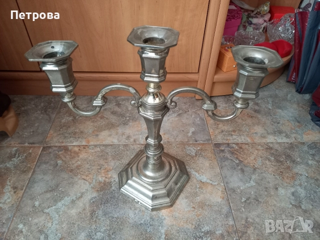 Свещник от метална сплав , снимка 2 - Декорация за дома - 51924088