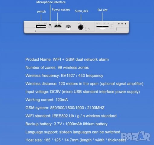Аларма, Алармена система, TUYA, Wifi, СОТ, сигурност за дома, офис, охранителна, смартфон, интернет, снимка 14 - Други - 31769360