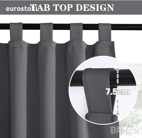 PONY DANCE Комплект от 2 бр. завеси за спалня, непрозрачни,  В 145 x Ш 140 см. Зимни завеси, плътно , снимка 3 - Пердета и завеси - 51344870