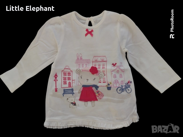 Блузка с дълъг ръкав за 9-12 мес "City bear",колекция"Animals",Англия/нова