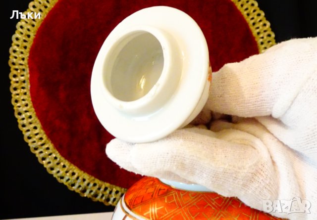 Старинна ваза,урна,буркан,китайски порцелан,злато. , снимка 4 - Вази - 42241294