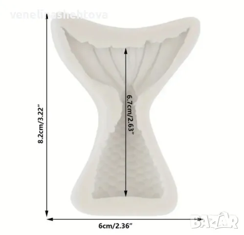Опашка на русалка Силиконов молд форма фондан за декорация на торта гипс, снимка 2 - Форми - 47538931