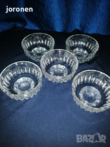 Голяма купа с купички от оловно стъкло, снимка 4 - Сервизи - 53222814