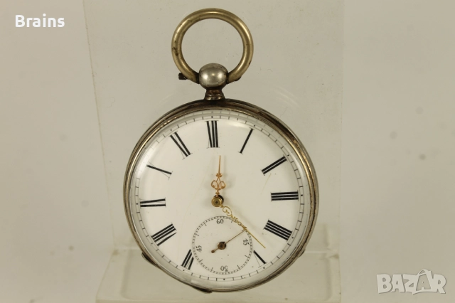 19 Век Сребърен Джобен Цилиндър С Ключе, снимка 2 - Антикварни и старинни предмети - 51773139