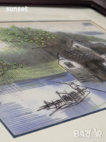 Картина от КОПРИНА,ръчно шита и бродирана , в кутия , за подарък- Япония, снимка 4 - Картини - 51261590