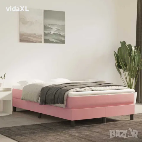 vidaXL Матрак за легло с покет пружини средна твърдост розов 120x200x20 см кадифе, снимка 2 - Матраци - 56147256