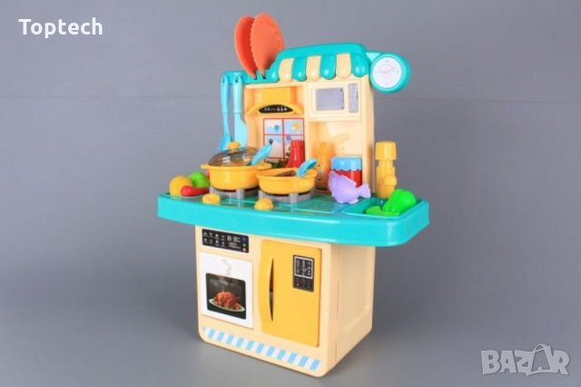 Кухня със светещи котлони, реалистични звуци и течаща вода-38 см Детска играчка сглобяема оборудвана, снимка 8 - Образователни игри - 30862481