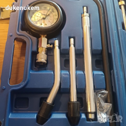 Комплект за измерване на компресия и тест за течове в цилиндрите – 11 части, снимка 9 - Аксесоари и консумативи - 53019820
