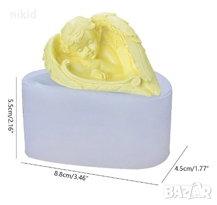 3d Ангел сгушен в крила дълбок силиконов молд форма декорация и украса торта фондан гипс пита, снимка 3 - Форми - 26477971