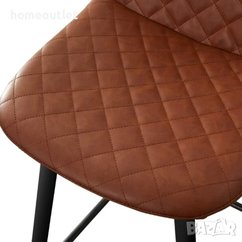 ПРОМОЦИЯ Високи бар столове с дамаска от висококачествена PU кожа, к-кт от 2бр CLIPOP C-UDC059BR, снимка 3 - Столове - 50684146