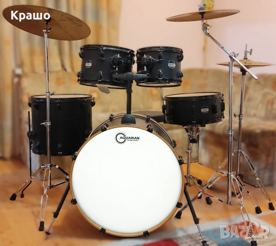 Пълен комплект барабани Mapex Mars, стойки Dixon и чинели