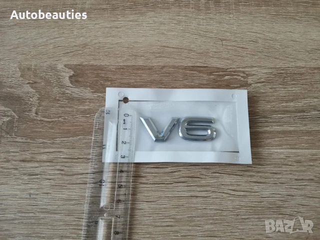 Volkswagen V6 сребриста емблема нов стил, снимка 3 - Аксесоари и консумативи - 53898098