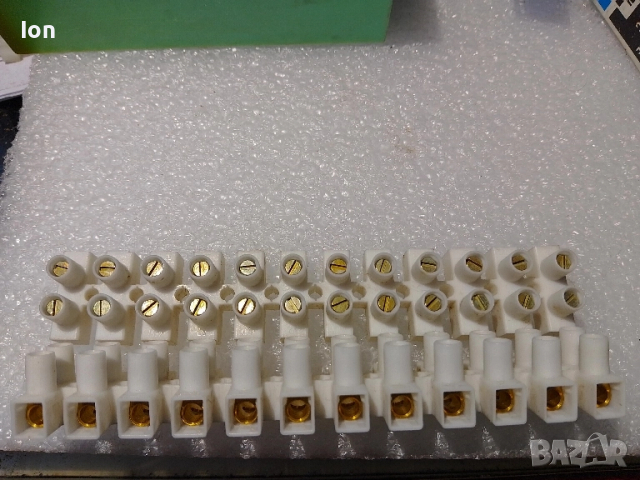 Лустер клеми 6 кв.мм, 750V/40A max. от лят месинг (вече не се произвеждат такива), снимка 2 - Ремонт на друга електроника - 51677212