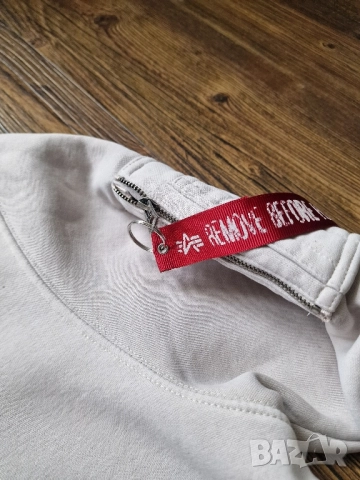 Страхотен мъжки суитчър ALPHA INDUSTRIES размер L , снимка 5 - Суичъри - 52475294