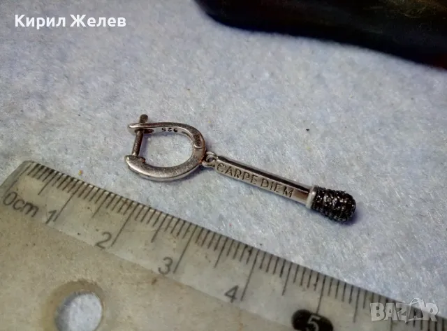 CARPE DIEM / ИЗЖИВЕЙ МИГА - Шармантна СРЕБЪРНА ОБЕЦА СРЕБРО 925 с БЯЛА ПОЗЛАТА и МАРКАЗИТИ 38079, снимка 8 - Обеци - 48901960