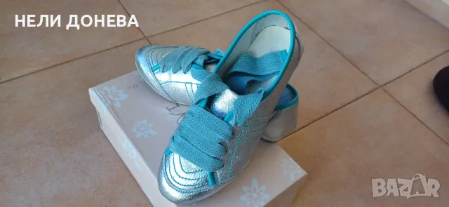 Красиви Маратонки със Сребърна Бляскава кожа ! НОВИ! №36, снимка 2 - Маратонки - 49424872