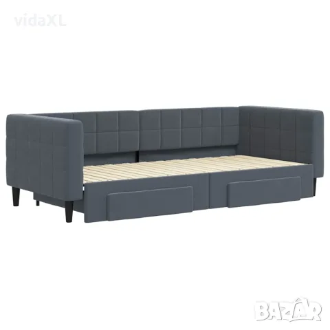 vidaXL Дневно легло с уширение и чекмеджета, без матрак, 90x200 см, снимка 3 - Спални и легла - 56146776