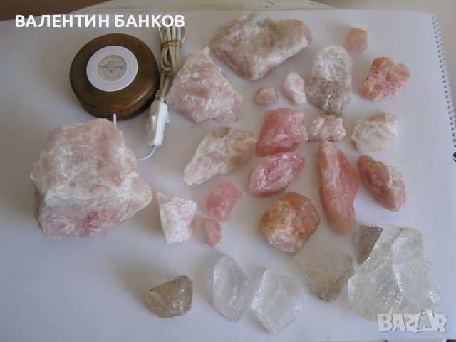 РОЗОВ КВАРЦ - НОЩНА ЛАМПА, снимка 11 - Настолни лампи - 24956463